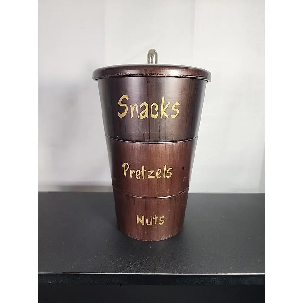 Vintage Enesco Mid Century Japan stacking nesting snack container 9 1/2” H
